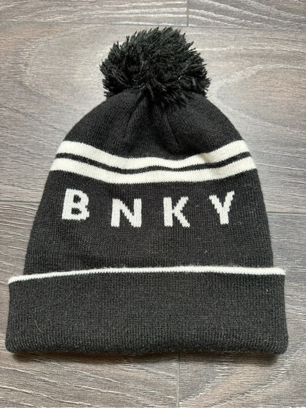 Binky Bro Toddler Black & White Pom Beanie